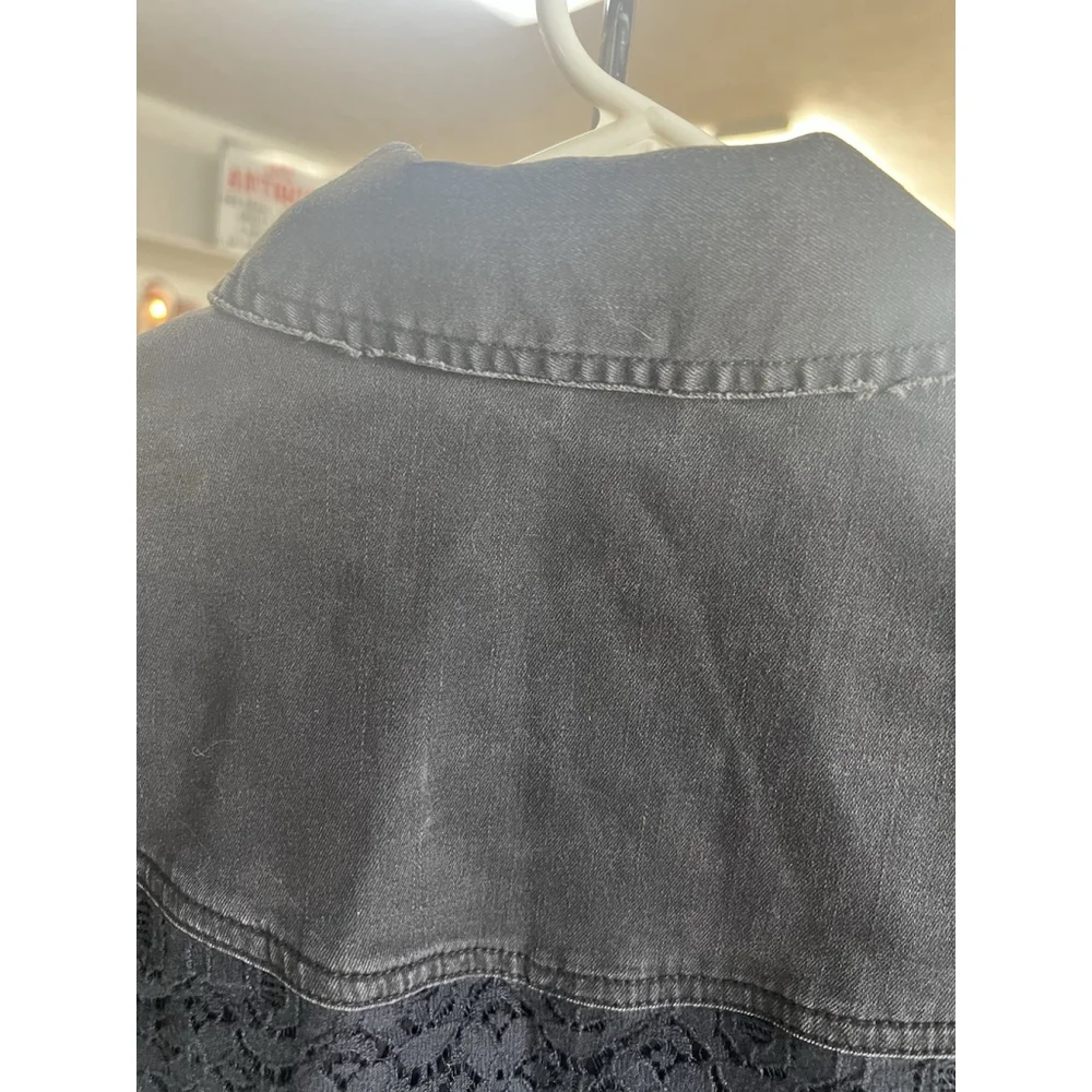 Free People Multi Textured Jacket Womens Size 2 Distressed Button Up GUC - Picture 14 of 16